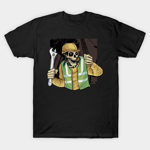 Mechanic Skull T-Shirt by damnoverload